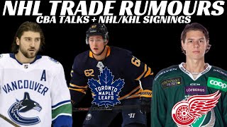 NHL Trade Rumours - Leafs, Sabres, Canucks, CBA Talks, Wings sign Prospect