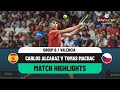 Carlos Alcaraz v Tomas Machac Highlights | Spain v Czechia Davis Cup 2024 Finals Group Stage