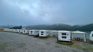 Drone aerial shooting - Caravan Camping Experience at Poseidon Caravan at Gapyeong.