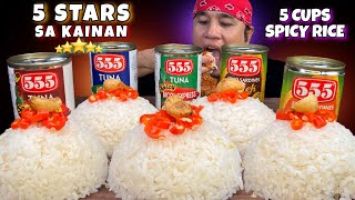 5 STARS SA KAINAN MUKBANG 5 Can of Sardines \u0026 5 Spicy Cups of Rice PINOY MUKBANG