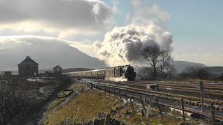 Perfect Conditions as 44932 Barks over Ribblehead on the Winter Cumbrian Mountain Express 21/1/23.