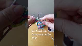 Knitting with double pointed needles. #sockknitting #knittingforbeginners #knittingtutorials #dpn