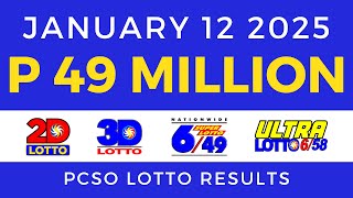 Lotto Result Today 9pm January 12 2025 PCSO