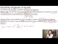 Solubility of gasses and Henry's Law with example