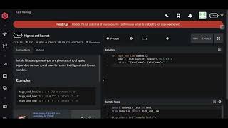 Codewars | Highest and Lowest | Python 7 kyu