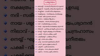 പര്യായം|paryaayam|malayalam grammar|University Assistant Exam|KERALA PSC