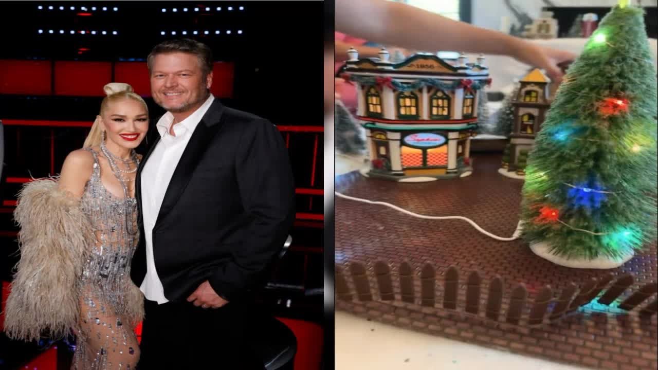 Gwen Stefani And Blake Shelton Show Off Christmas Decorations At The ...