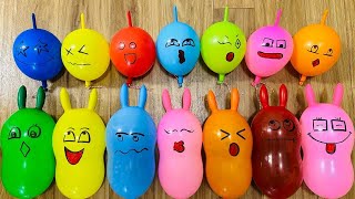 Satisfying Asmr Slime Video 524 : Making Dazzling Rainbow Slime With Funny Balloons!