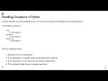 Error handling in Python