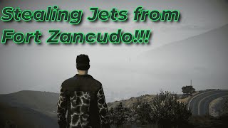 Stealing Jets from Fort Zancudo!!! (GTAV)