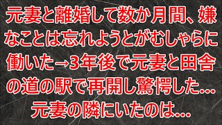 【感動する話】元妻と離婚して数か月間、嫌なことは忘れようとがむしゃらに働いた→3年後で元妻と田舎の道の駅で再開し驚愕した…元妻の隣にいたのは…