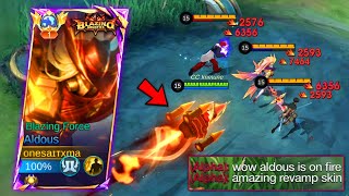 FINALLY!!! ALDOUS NEW REVAMP BLAZING FORCE SKIN IS HERE🔥 (blazing fist aldous is on fire)