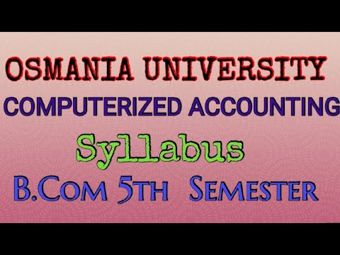 Computerized Accounting Syllabus || B.Com(OU) 5th Semester || UG ...