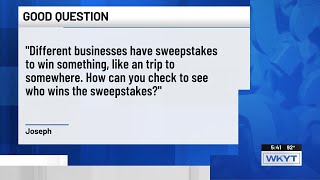 Good Question: How can you check to see who wins a sweepstakes?