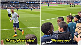 Lionel Messi's reaction when the children of PSG fans told him to stay at PSG