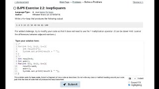 Java Practice It || 2.2 loopSquares || for loop