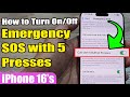 🚨 How to Enable/Disable Emergency SOS with 5 Presses 🔒 iPhone 16/16 Pro Max/iOS 18