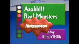 1996 Nickelodeon Bump: Aaahh!!! Real Monsters Promo - Aired February 1996