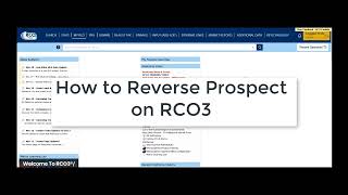 How to Reverse Prospect on RCO3