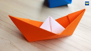 Schiff falten - Papierschiff falten - Origami Boot falten / Papierboot basteln