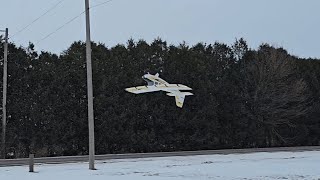 E-Flite UMX Timber X Winter Flying + Close Call!