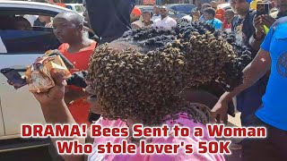DRAMA AS BEES ATTACK A WOMAN IN KISII WHO STOLE LOVERS 50K