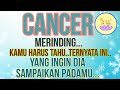 ZODIAK CANCER - TERNYATA..DIA INGIN KAMU TAHU HAL INI..#zodiak#tarot#zodiac#cancer