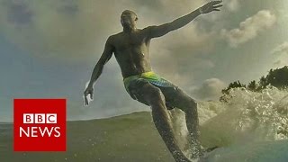 Going surfing in Lagos harbour - BBC News