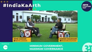 Minimum Government, Maximum Governance |  Nitin Gadkari \u0026 Sudhir Chaudhary