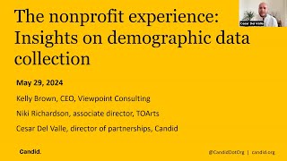 The nonprofit experience: Insights on demographic data collection