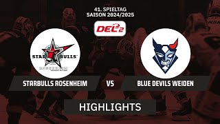 DEL2: Starbulls Rosenheim vs. Blue Devils Weiden I Highlights - 41. Spieltag | SDTV Eishockey