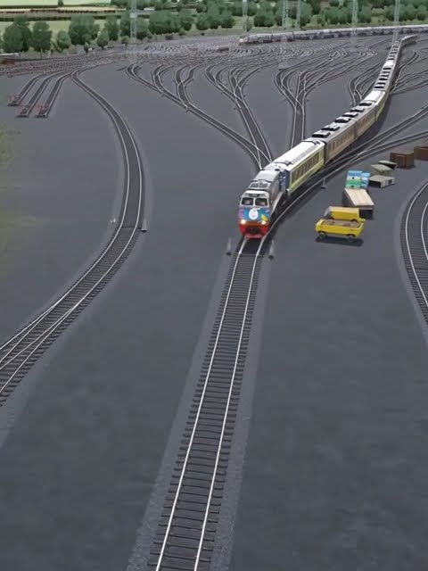 Kereta Api Cepat Melintasi Persilangan Turntable 3 Kereta Api Train