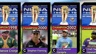 ICC Champions Trophy Winners Captains List | ICC Champions Trophy Winners |🏆🏏🏆🏏🏆🇮🇳🇦🇺🇧🇩🇦🇫🇵🇰🇱🇰🇬🇪