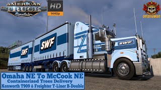 ATS 1.53 | Omaha NE To McCook NE | Kenworth T909 \u0026 Freighter T-Liner B-Double #scssoftware #ats