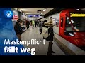 Maskenpflicht in Bussen und Zügen entfällt