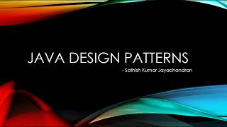 Tutorial 1 Introduction to Java Design Patterns