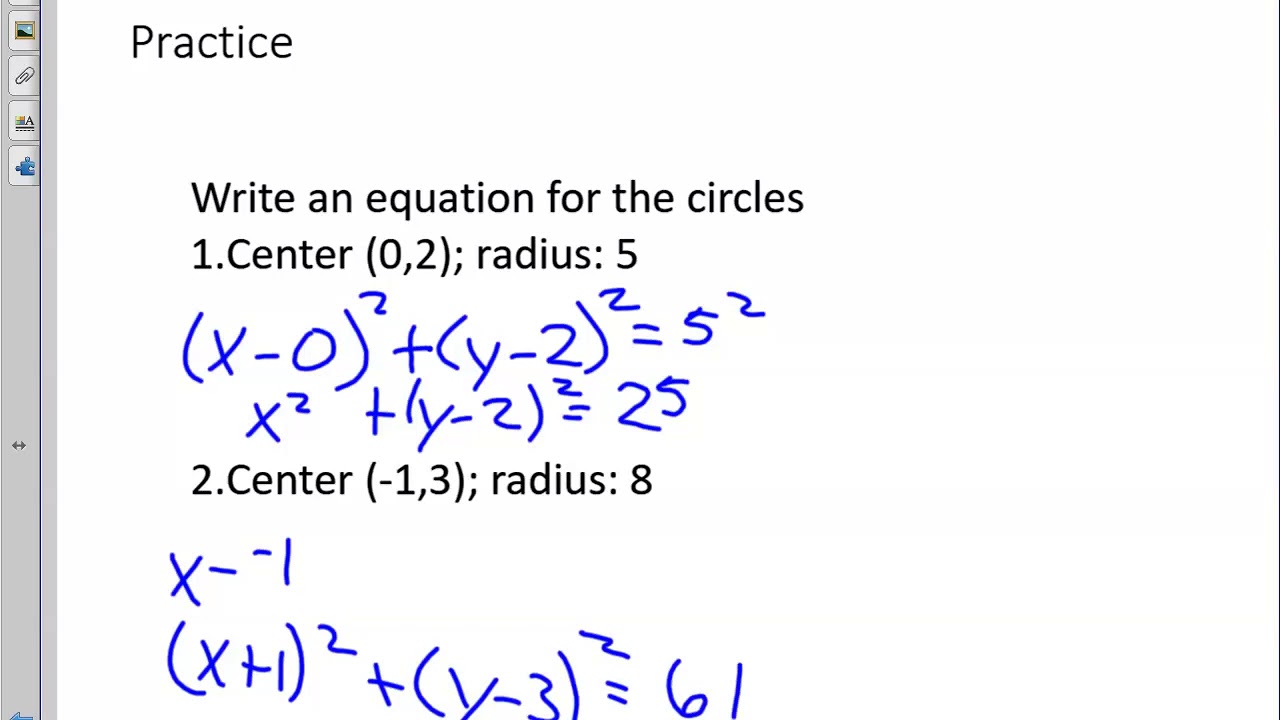 Equations Of Circles - YouTube