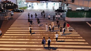 JR西日本　大阪駅御堂筋南口前の横断歩道　24時頃　2021/6/29（4K UHD 60fps）