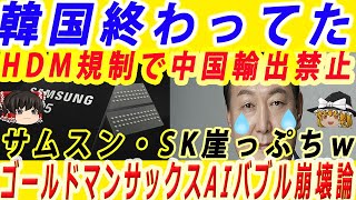 【ゆっくり解説】韓国の絶望！米証券市場暴落の震源地「ＡＩバブル崩壊論」希望から絶望へと180度主張を変えたゴールドマンサックスに阿鼻叫喚ｗー韓国速報