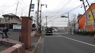 【自転車車載】島根中堀公園前～石塚公園北～栗六公園前～東武スカイツリーライン竹ノ塚駅踏切(日比谷線直通列車通過待ち)～赤山街道～聖一の橋～はんのき橋～古千谷橋～足立古千谷郵便局(2020/11/29)