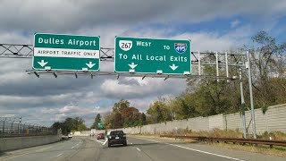 Driving in USA   VA Route 267 Dulles Toll Road to Pumpkin Farm in Leesburg, Virginia