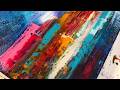 How To Paint EASY Abstract Art / Acrylic Painting demo / Vivid Colors