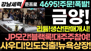 [금양 주가 전망]4695!주문폭발!리튬생산개시!JP모간!블랙록!주주참여!뉴욕상장!앞당긴다!적극매수!