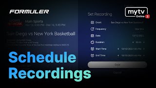 MYTVOnline 3 : Schedule Recordings