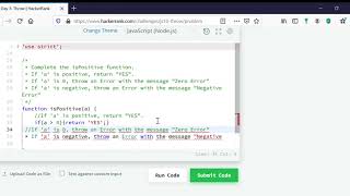 Day 3 Throw HackerRank JavaScript