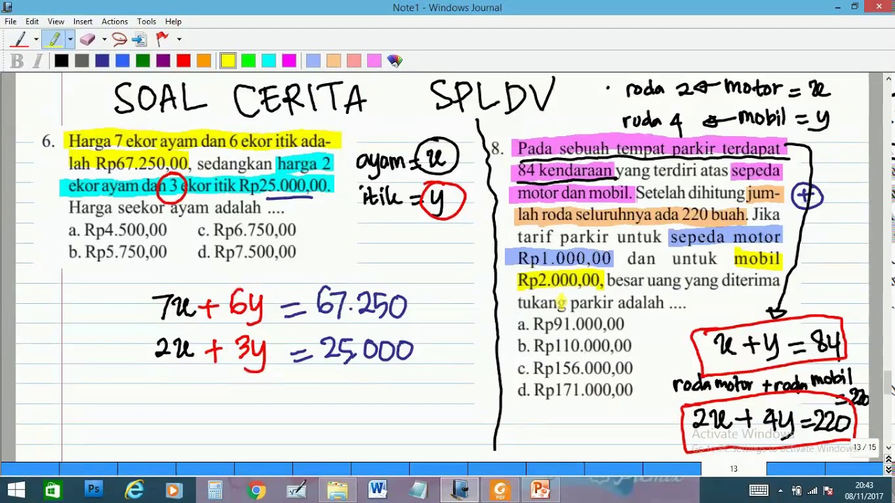 Contoh Soal Spldv Metode Grafik Dan Eliminasi