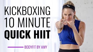 10 Minute Kickboxing Quick HIIT Workout:  No equipment home cardiokickboxing