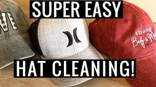 How to Clean any HAT without Ruining it!! (Removes Stains & Sweat too) | Andrea Jean Cleaning