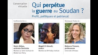 Webinaire | Qui perpétue la guerre au Soudan ?