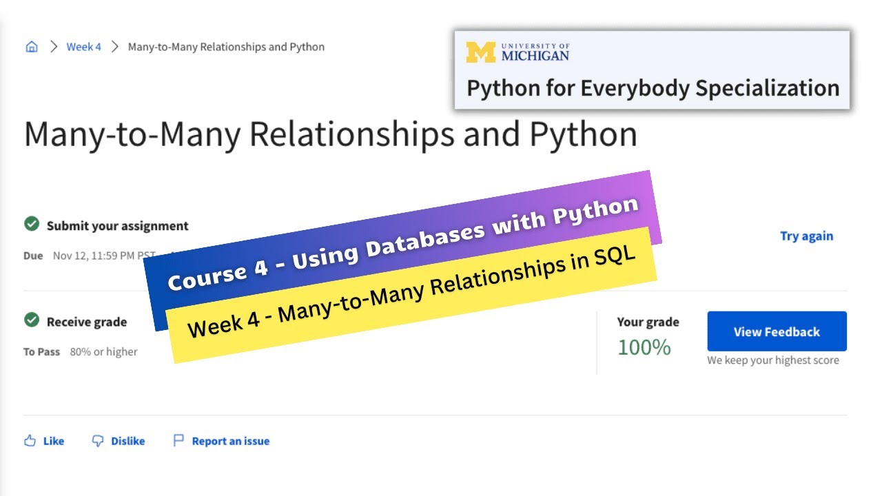 Using Databases With Python Week 4 Assignment Python For Everybody